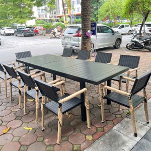 Bàn Ghế Sân Vườn Ngoài Trời Composit D180/240